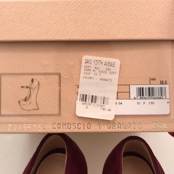 Like-new Prada suede wedges size 35.5 - Picture 6 of 7